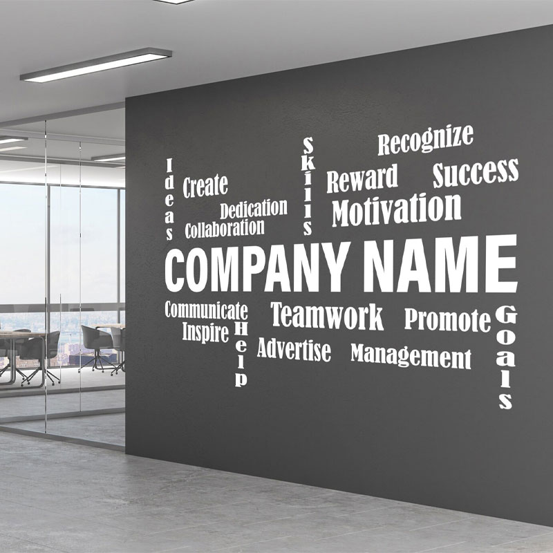 Office Furniture Names - Adesivo de parede personalizável com nome