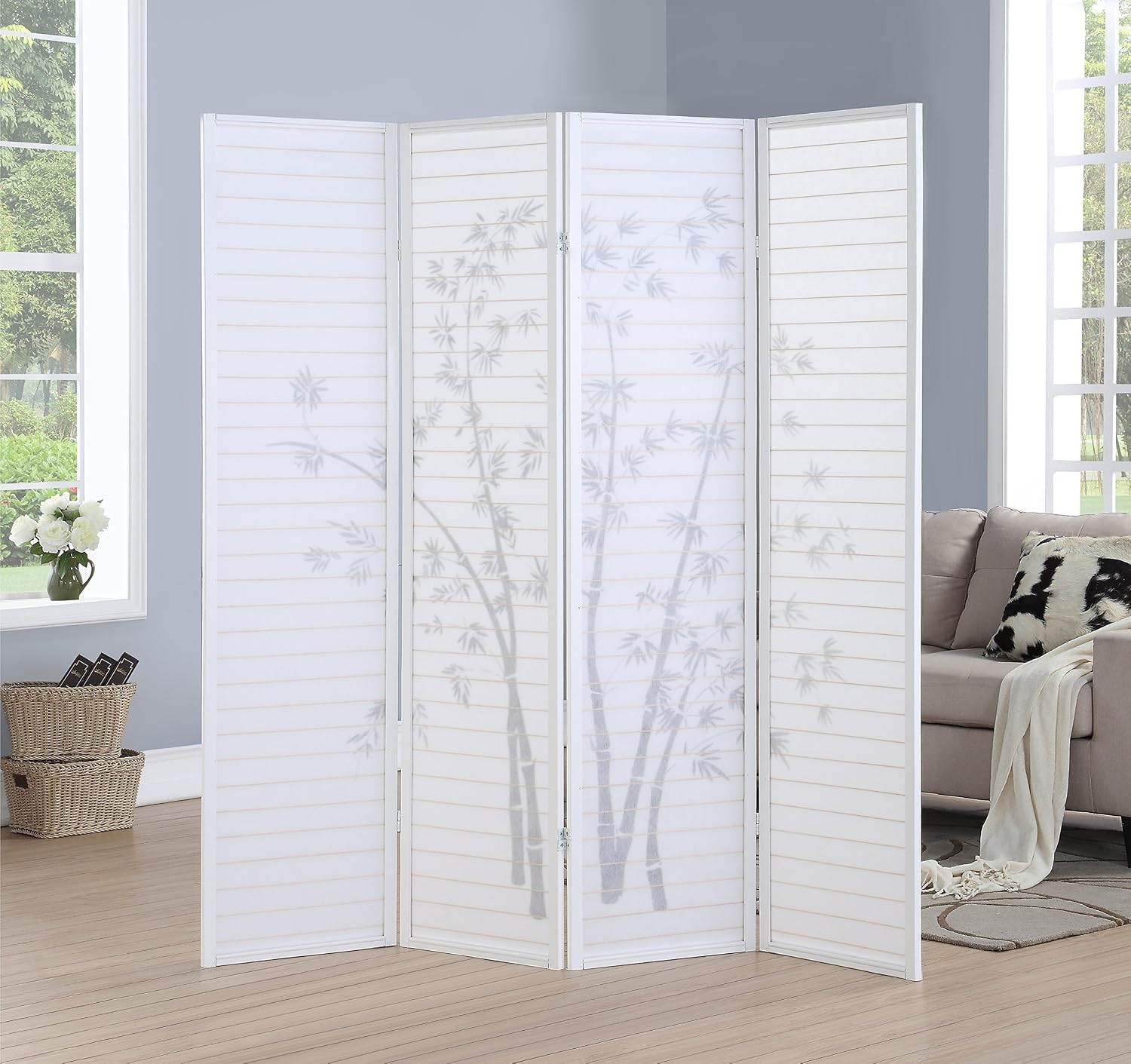 Divisória de Ambiente com 4 Pa - Room Divider Bamboo avaliação e preço
