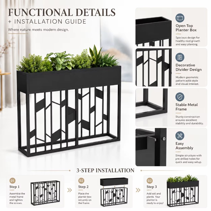 Caixa de Plantas Metálica Pret - Room Divider Bamboo avaliação e preço
