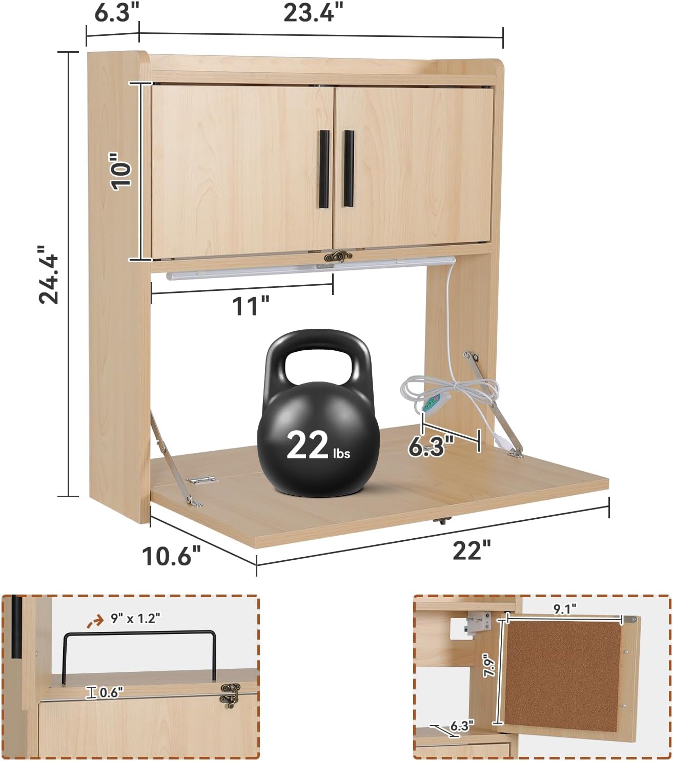 Mesa de Parede ARTETHYS Dobráv - Wall Mounted Desk Fold avaliação e preço