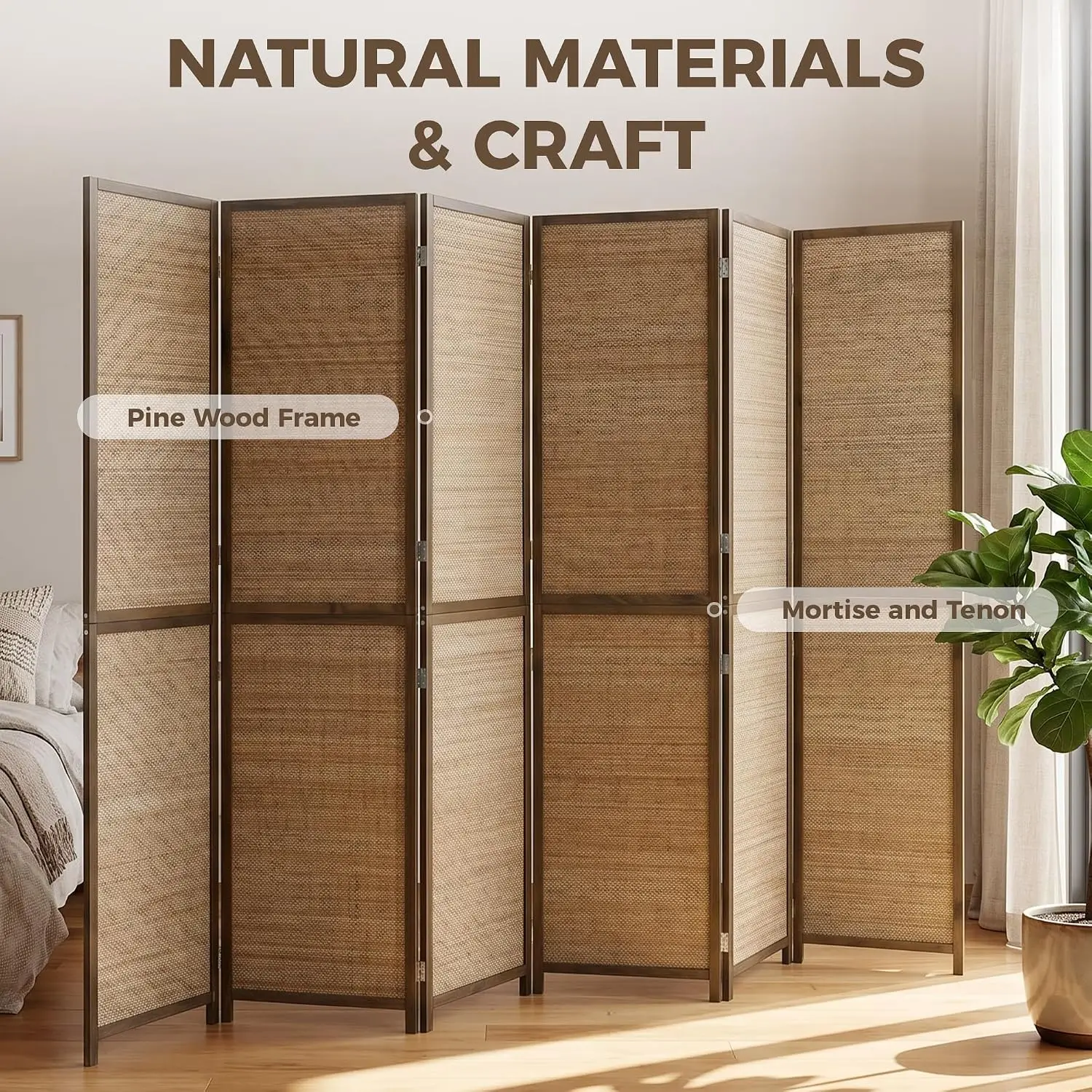 Divisória de Ambiente de 6 Pés - Room Divider Bamboo avaliação e preço