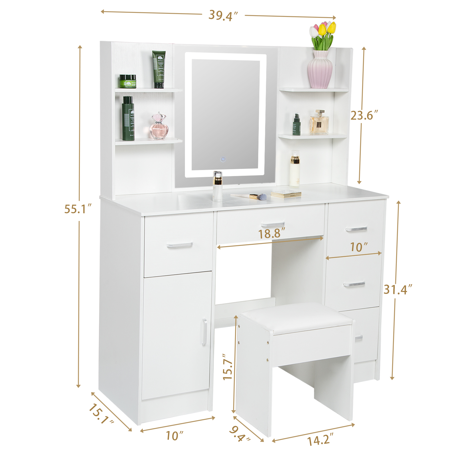 Conjunto de Mesa de Maquiagem  - Office Furniture Reborn avaliação e preço